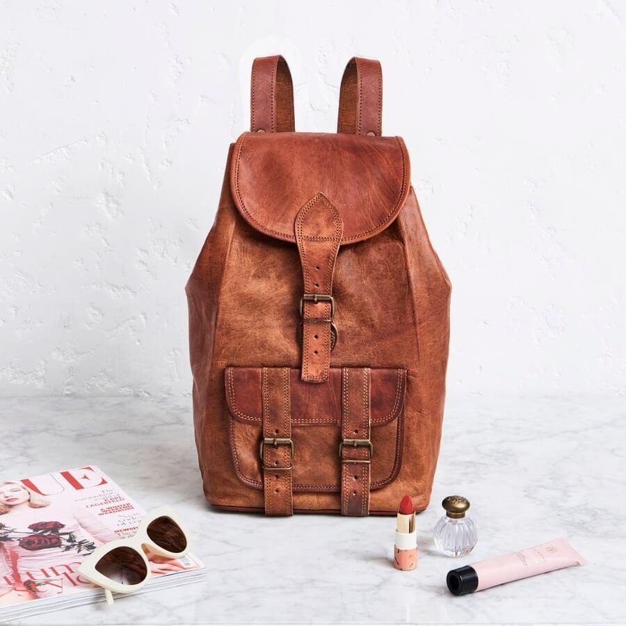 Large leather backpack new arrivals