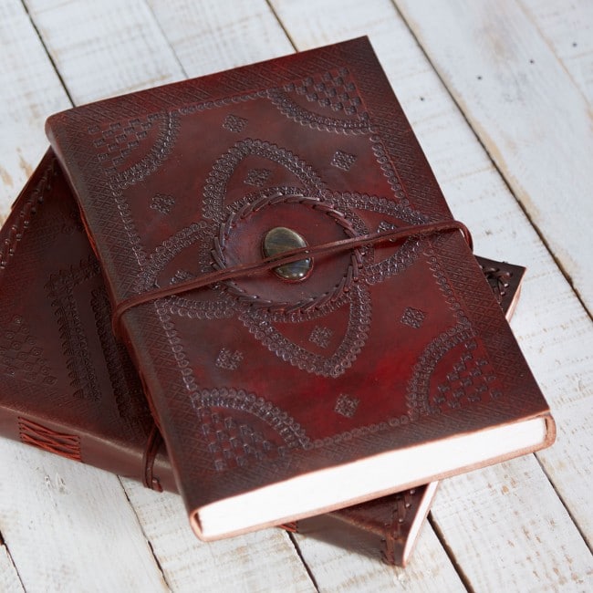 Handmade Leather Journal Embossed With Name Or Monogram Initials, Large  Font – Indigo Artisans
