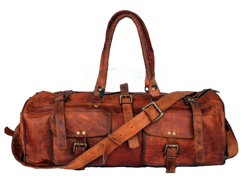 Leather travel bag