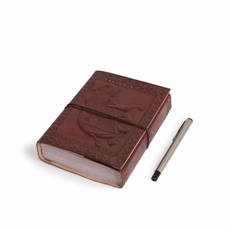 Craftshades – Vintage Elephant Embossed Unique Design 7″5 Handcrafted Leather Journal/Diary 200 page | 100% Genuine Leather