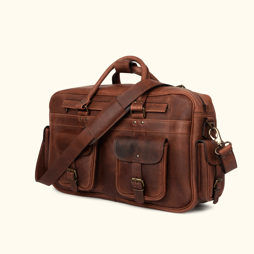 Roosevelt Buffalo Leather Duffle Bag, Dark Oak in 2023