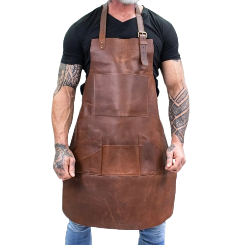 Distressed newest Leather Apron - Full Grain Leather - Butchers Apron For Hobbyists Woodwork Blacksmith with Pockets and Towel Loop