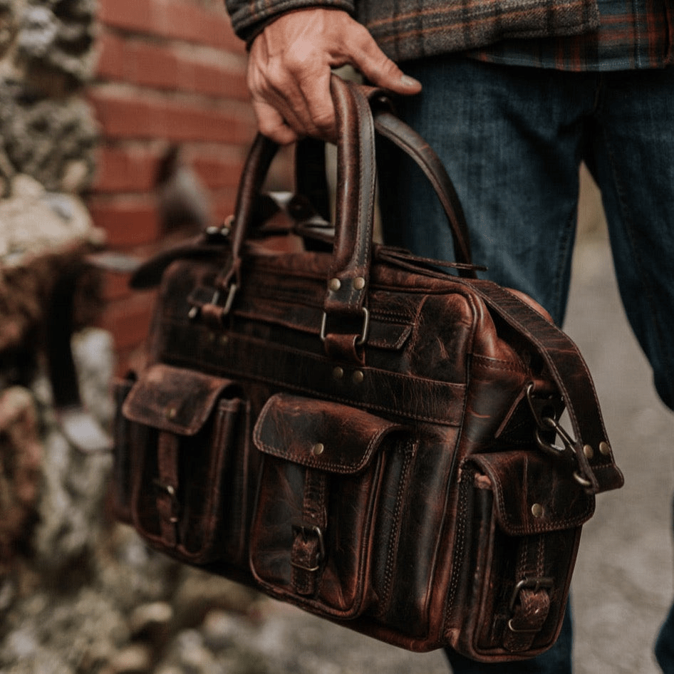 Roosevelt Buffalo Leather Duffle Bag, Dark Oak in 2023