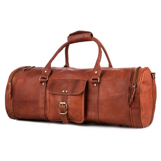 Brown Plain Designer Leather Duffle Bag, for Travel at Rs 4500 in Kanpur