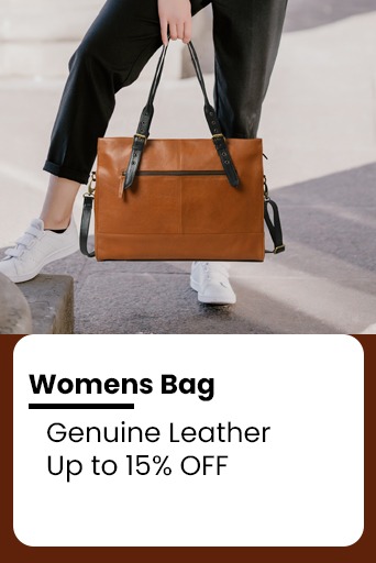 Women Genuine Leather Square Patch Big Tote Bag