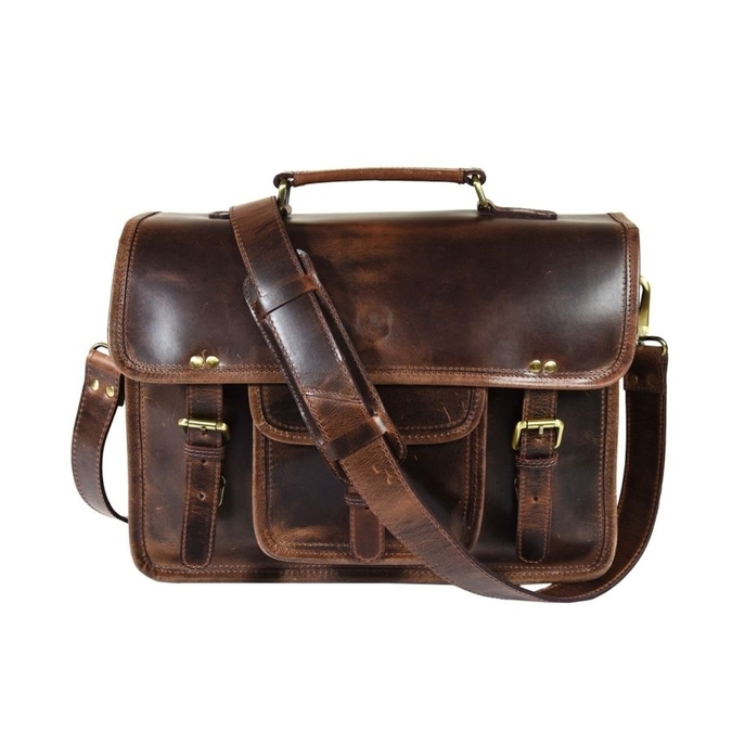 Buffalo Leather Laptop Bag - CraftShades