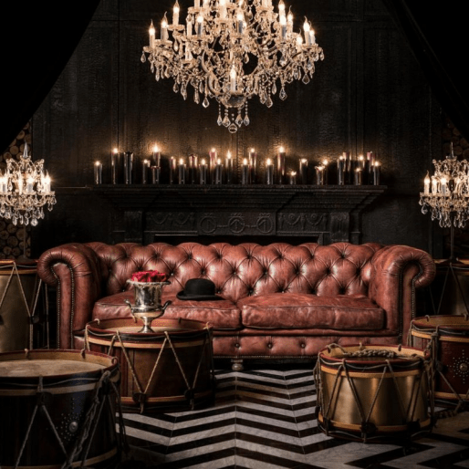 CraftShades Vintage Brown Four Seater Genuine Chesterfield Leather Sofa